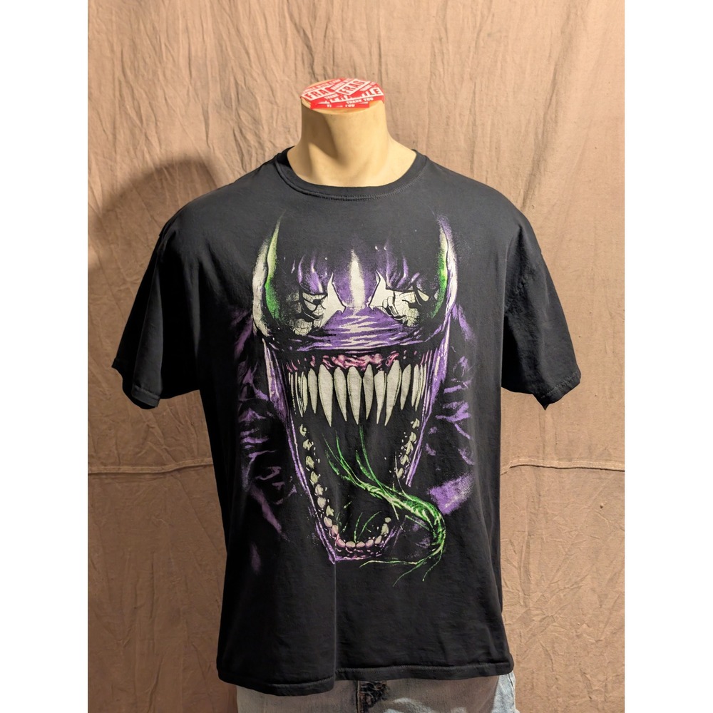 Marvel Venom Graphic T-Shirt Mens XL Black Excellent Symbiote Comic Tee